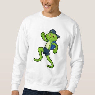 Sweatshirt Grenouille à la course avec sac à dos et Casquette