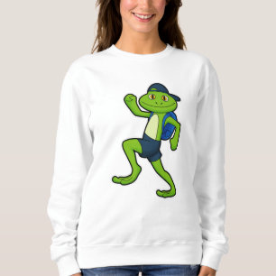 Sweatshirt Grenouille à la course avec sac à dos et Casquette