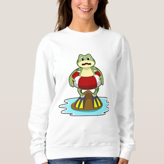 Sweatshirt Grenouille à la natation avec anneau de natation (Devant)
