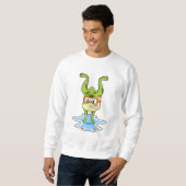 Sweatshirt Grenouille à la plongée avec tuba (Devant entier)