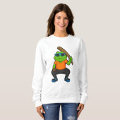 Sweatshirt Grenouille au baseball avec batte de baseball et l (Devant entier)