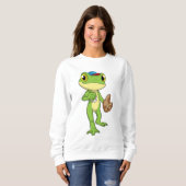 Sweatshirt Grenouille au baseball avec gant de baseball (Devant entier)