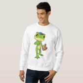 Sweatshirt Grenouille au baseball avec gant de baseball (Devant entier)