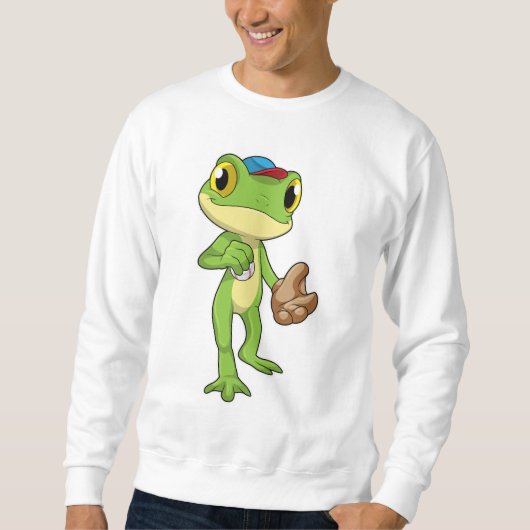Sweatshirt Grenouille au baseball avec gant de baseball (Devant)