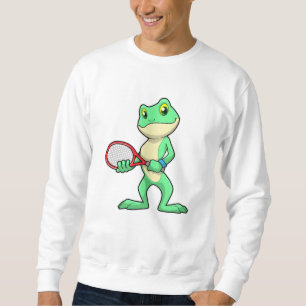 Sweatshirt Grenouille au tennis avec raquette de tennis