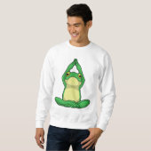 Sweatshirt Grenouille au yoga en jambe croisée (Devant entier)