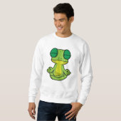 Sweatshirt Grenouille au yoga en jambe croisée (Devant entier)