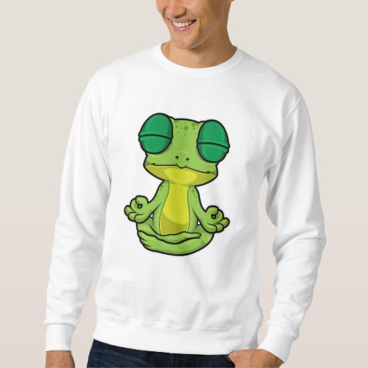 Sweatshirt Grenouille au yoga en jambe croisée (Devant)