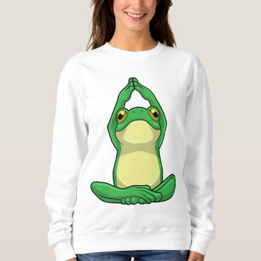 Sweatshirt Grenouille au yoga en jambe croisée (Devant)