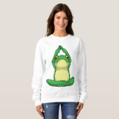 Sweatshirt Grenouille au yoga en jambe croisée (Devant entier)