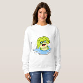 Sweatshirt Grenouille avec feuille à la natation (Devant entier)