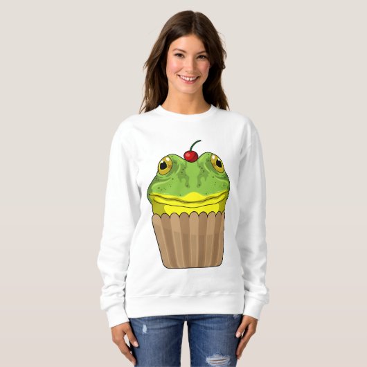 Sweatshirt Grenouille avec muffin (Devant entier)