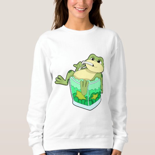 Sweatshirt Grenouille avec verre de jus (Devant)