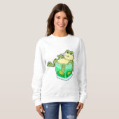 Sweatshirt Grenouille avec verre de jus (Devant entier)