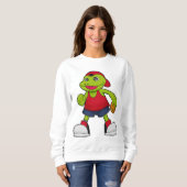 Sweatshirt Grenouille comme joueur de basket-ball avec basket (Devant entier)