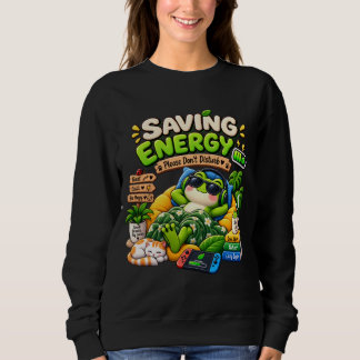 Sweatshirt Grenouille Économe d'Énergie – Drôle Animal Paress