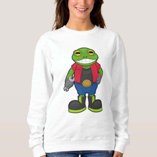 Sweatshirt Grenouille en mécanique avec spanner (Devant)