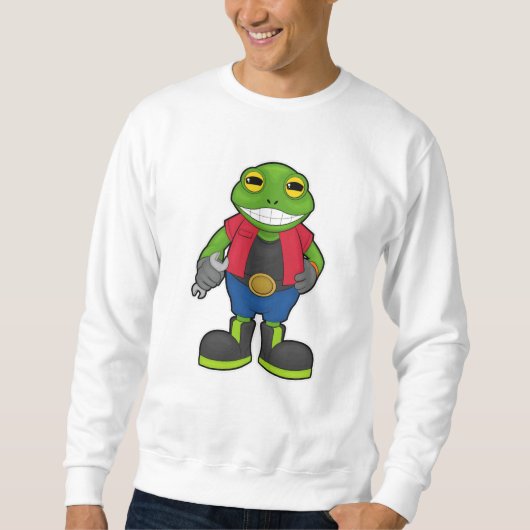 Sweatshirt Grenouille en mécanique avec spanner (Devant)