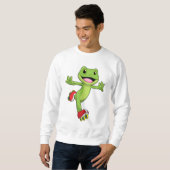 Sweatshirt Grenouille en Patinage en ligne avec Roller skates (Devant entier)