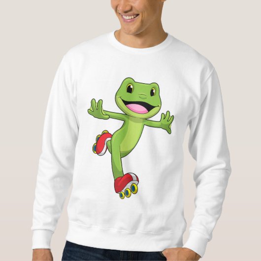 Sweatshirt Grenouille en Patinage en ligne avec Roller skates (Devant)