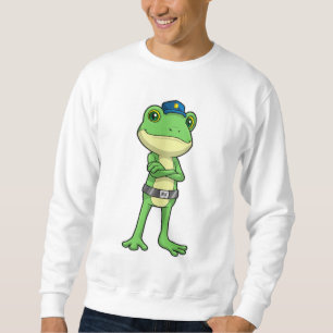 Sweatshirt Grenouille en tant qu'agent de police avec casquet