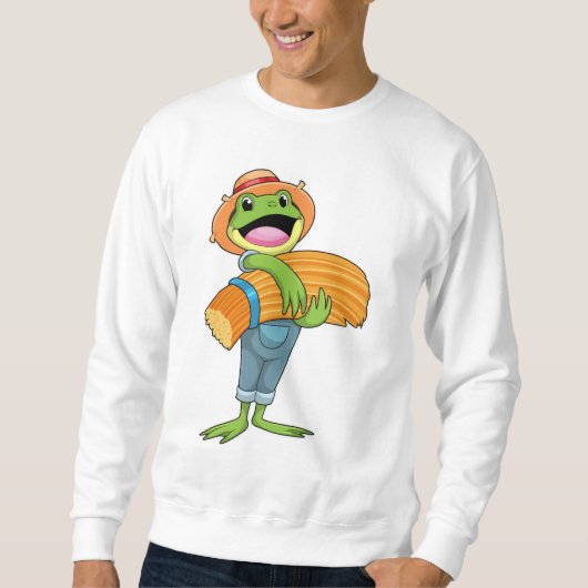 Sweatshirt Grenouille en tant que fermier avec paille (Devant)