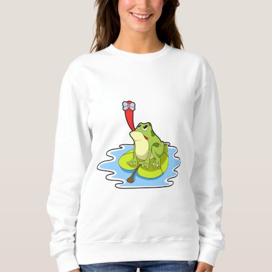 Sweatshirt Grenouille sur feuille avec insecte (Devant)