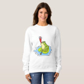 Sweatshirt Grenouille sur feuille avec insecte (Devant entier)