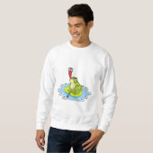 Sweatshirt Grenouille sur la feuille avec insecte (Devant entier)