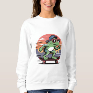Sweatshirt Grenouille sur skateboard
