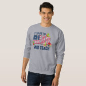 Sweatshirt Grey J'AIME LIRE ET ENSEIGNER America Flag (Devant entier)