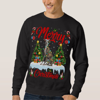 Sweatshirt Greyhound Dog Lights Xmas Tree Père Noël Greyhound