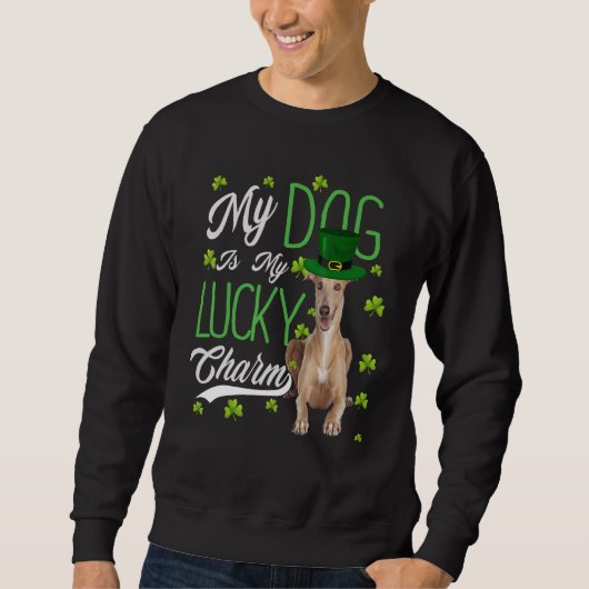 Sweatshirt Greyhound Dog Mon Chien Est Mon Charme Chanceux (Devant)