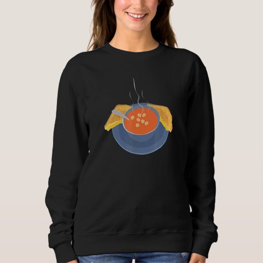 Sweatshirt Grillé Fromage Soupe de tomate Crackers Confort G (Devant)
