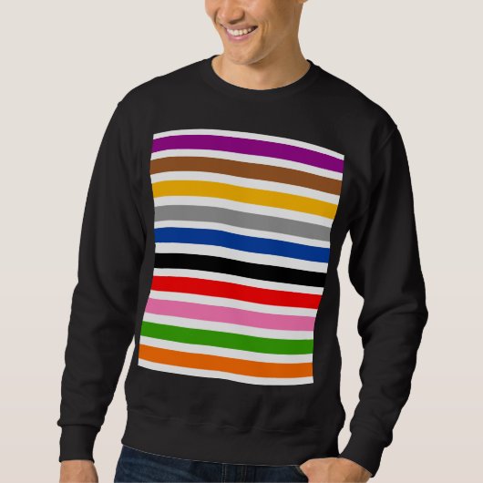 Sweatshirt Grilles multicolores blanches Conception Motif (Devant)
