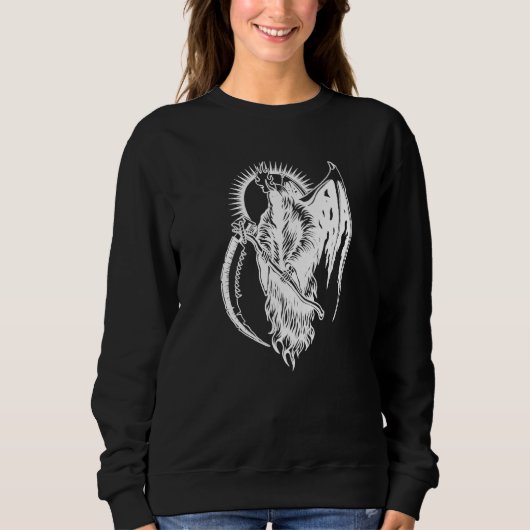 Sweatshirt Grim Devil Wing Occult Dark Art Metal Goth (Devant)