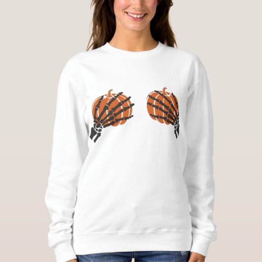 Sweatshirt Grim Grasp Citrouille jumeaux femmes (Devant)