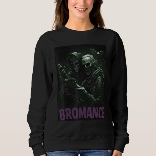 Sweatshirt Grim Reaper Selfie BRO Cool Pop Graphic Art (Devant)
