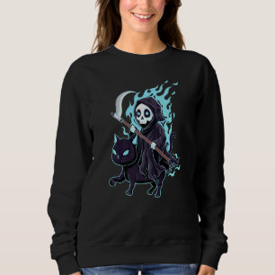 Sweatshirt Grimper Chat noir Démoniaque Démon Diable Occult S