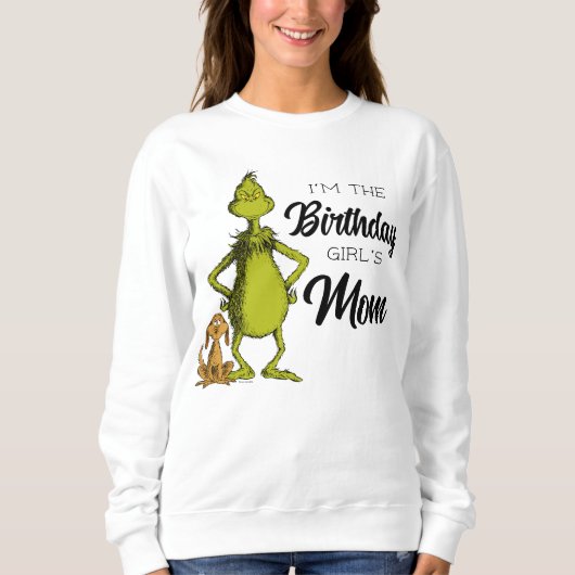 Sweatshirt Grinch Chalkboard Birthday Girl's Mom (Devant)