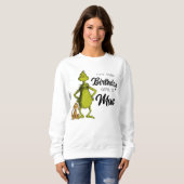 Sweatshirt Grinch Chalkboard Birthday Girl's Mom (Devant entier)