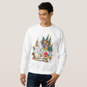 Sweatshirt Grinch classique | Grinch & Max avec Sleigh (Devant entier)