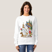 Sweatshirt Grinch classique | Grinch & Max avec Sleigh (Devant entier)