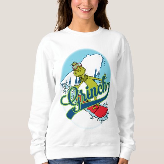 Sweatshirt Grinch en snowboard (Devant)