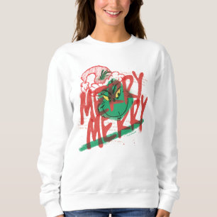 Sweatshirt Grinch Grunge Graphique Joyeux Joyeux