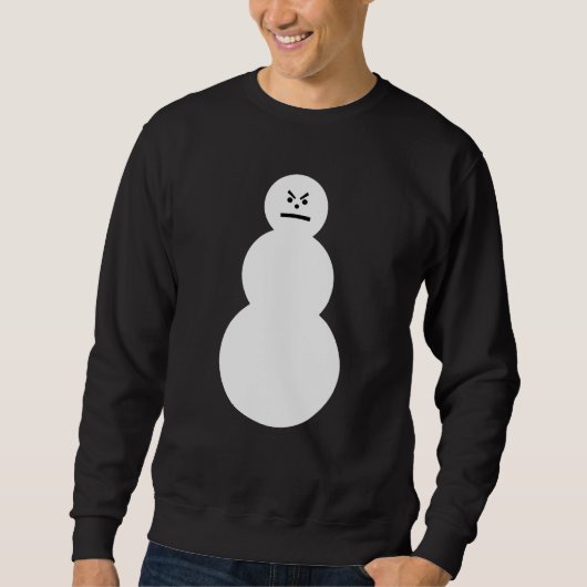 Sweatshirt grincheux de bonhomme de neige (Devant)