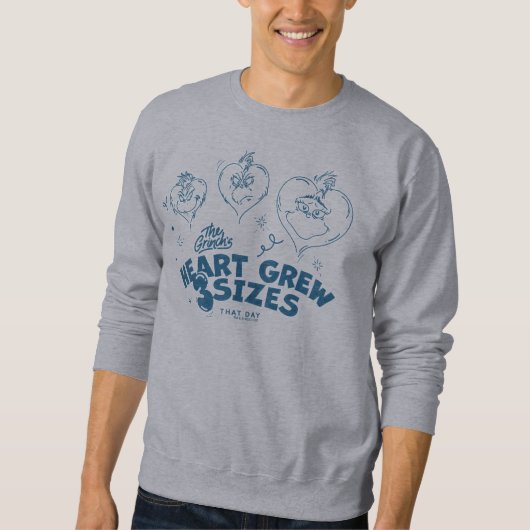 Sweatshirt Grinch's Heart Grew 3 Tailles (Devant)