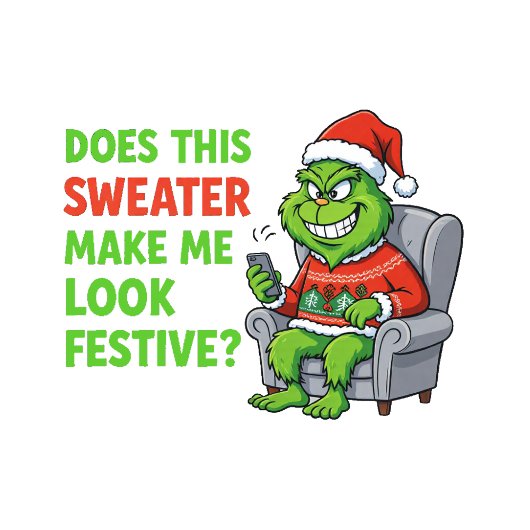 Sweatshirt Grinchy Bigfoot Festive Sweater