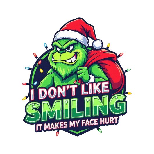 Sweatshirt Grinchy Bigfoot I Don't Like Smiling