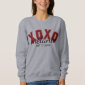 Sweatshirt gris avec université et type de script (Devant)